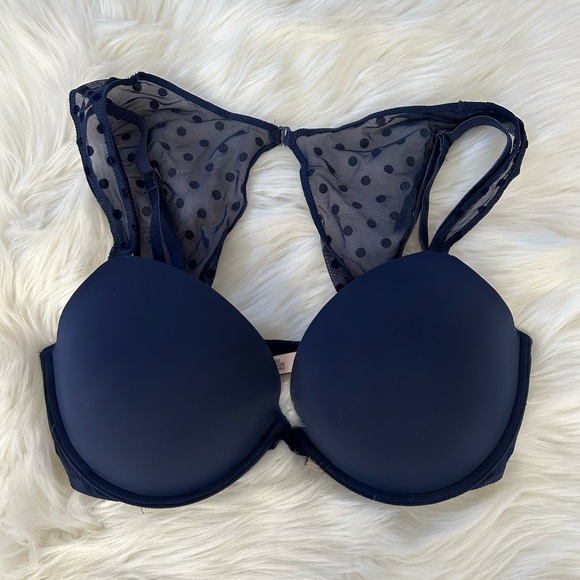 VICTORIA’S SECRET | Elegant Navy Polka Dot Bra - Picture 1 of 4
